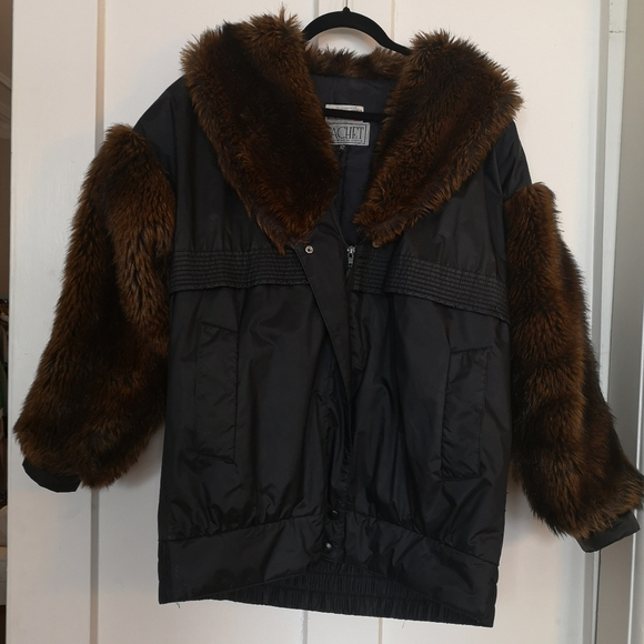 Faux Black brown fur jacket - Picture 2 of 4